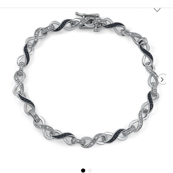 Black Diamond Infinity Bracelet in Sterling Silver (1/3 ct. tw.) - Picture 1 of 4